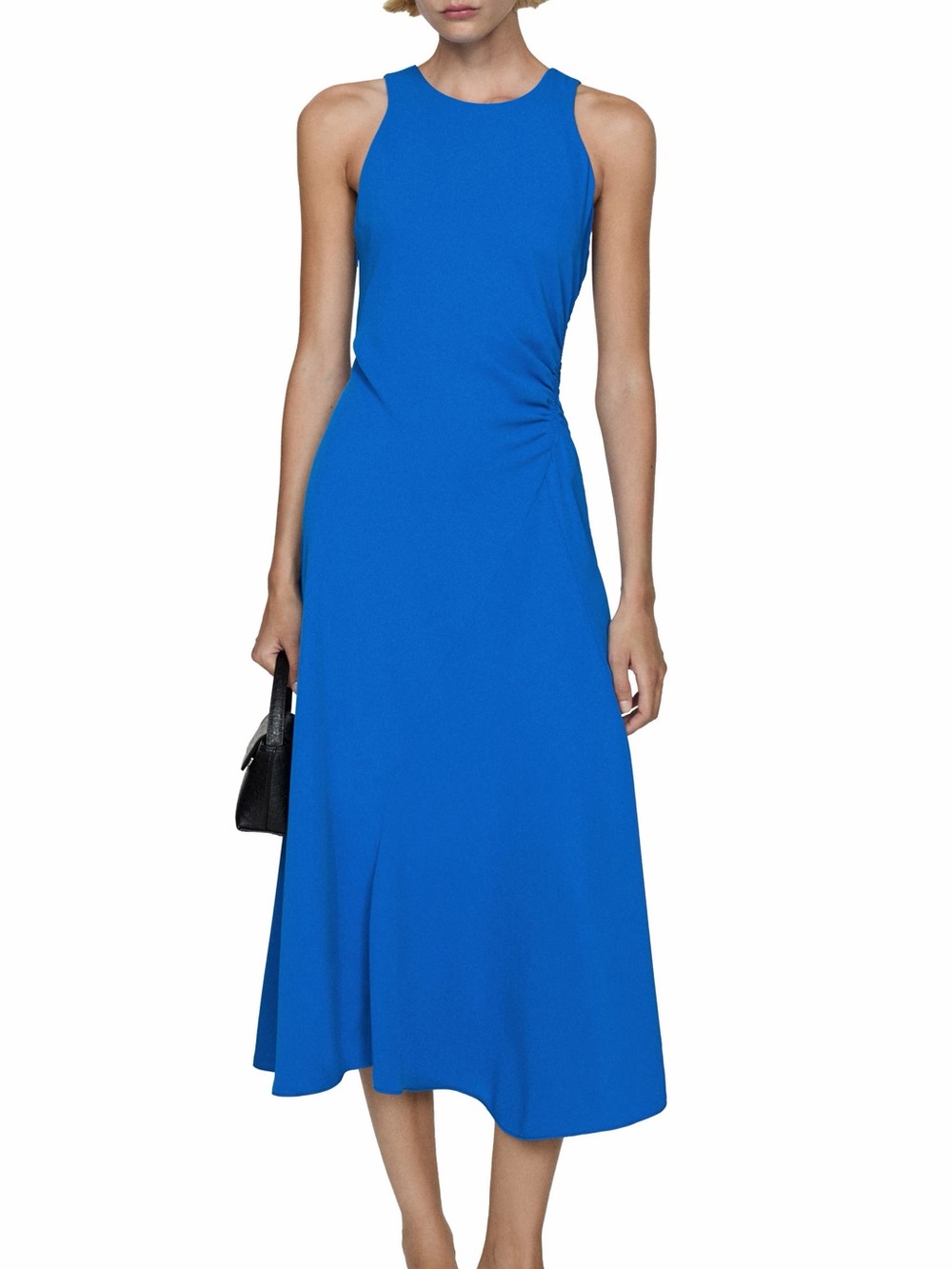 MANGO Gathered Sleeveless midi Dress